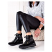 Komfortní dámské černé kotníčkové boty bez podpatku
