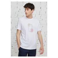 ALTINYILDIZ CLASSICS Pánské bílé slim fit slim fit tričko s výstřihem 100% bavlna s předním poti