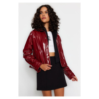 Trendyol Burgundy Oversize Shiny Jacket Coat