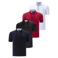 QUAD SET T8582 DEWBERRY MENS T-SHIRT-BLACK-WHITE-NAVY BLUE-BURGUNDY