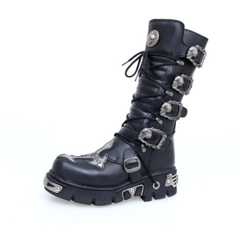 boty kožené dámské - Cross Boots Black - NEW ROCK - M.403-S1