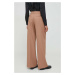 Kalhoty Calvin Klein dámské, béžová barva, jednoduché, high waist, K20K206333