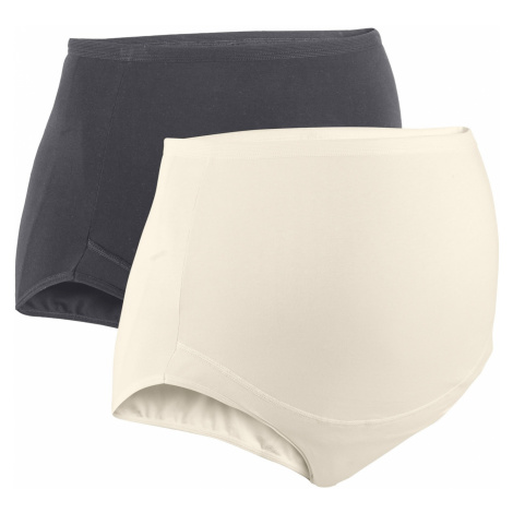 Těhotenské kalhotky nad bříško (2 ks v balení), s organickou bavlnou Bonprix