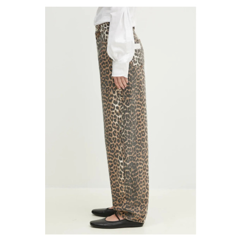 Džíny GANNI Print Denim Stary dámské, high waist, J1184