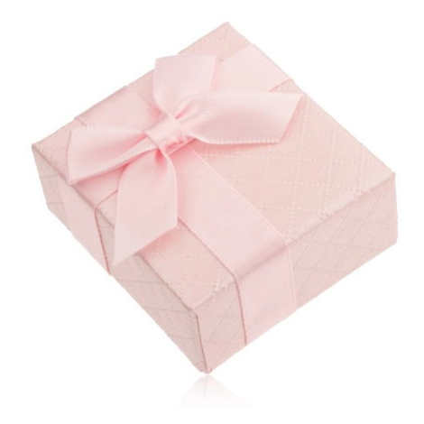 Dárková krabička na prsten, růžová barva, lesklý povrch, mašlička Šperky eshop