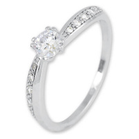 Brilio Třpytivý prsten z bílého zlata s krystaly 229 001 00830 07