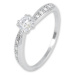 Brilio Třpytivý prsten z bílého zlata s krystaly 229 001 00830 07