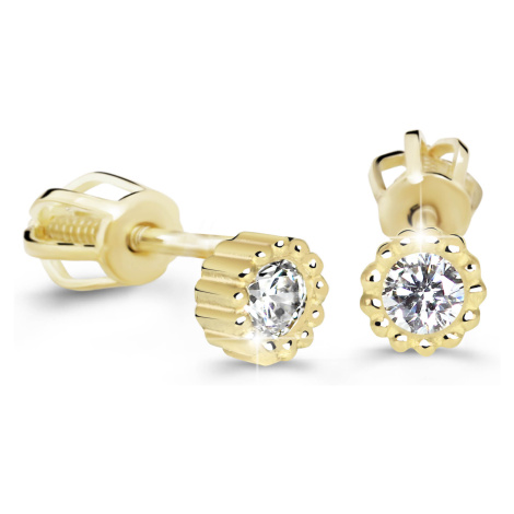 Cutie Diamonds Minimalistické náušnice pecky ze žlutého zlata s brilianty DZ60236-30-00-X-1 Cutie Jewellery