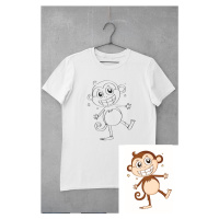 MMO Dětské triko vymaluj si Veselá opička