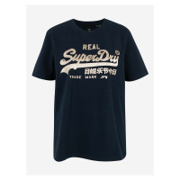 Tmavě modré dámské tričko s potiskem Superdry Boho Sparkle Tee