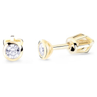 Cutie Diamonds Minimalistické peckové náušnice ze žlutého zlata s brilianty DZ8007-30-00-X-1