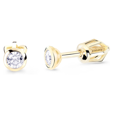 Cutie Diamonds Minimalistické peckové náušnice ze žlutého zlata s brilianty DZ8007-30-00-X-1 Cutie Jewellery