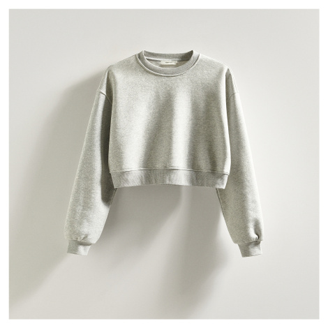 Reserved - Krátká mikina s bavlnou - Světle šedá