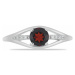 Prsten stříbrný s broušeným granátem a zirkony Ag 925 010436 GT - 62 mm , 2 g