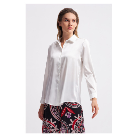 Gusto Satin Shirt - White