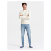 BASIC men's non-stretch cotton sweatshirt - cream V5 OM-SSBN-0159