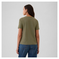 Tričko GAP Shortsleeve Vneck Olive Night