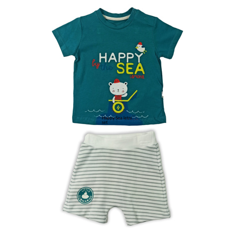 Dětský letní set tričko a kraťasy zelená Happy