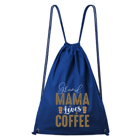 DOBRÝ TRIKO Bavlněný batoh Grand Mama loves COFFEE Barva: Královsky modrá