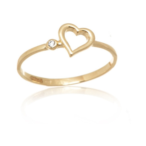 Dámský zlatý prsten srdce PR0609F + DÁREK ZDARMA JVD