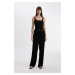 DEFACTO Wide Leg Pocket High Waist Wide Leg Crinkle Viscose Trousers