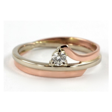 Zlatý prsten s briliantem 1019 + DÁREK ZDARMA