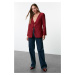 Trendyol Burgundy Tie Detailed Woven Blazer Jacket