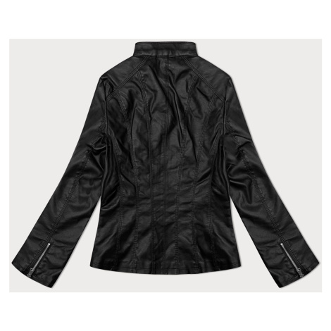Černá klasická plus size bunda z eko-kůže J Style (11Z8133) J.STYLE
