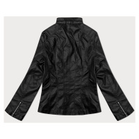 Černá klasická plus size bunda z eko-kůže J Style (11Z8133)