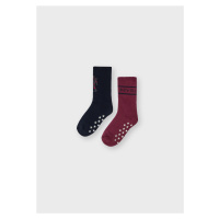 2 pack froté ponožek s protiskluzem KOSMONAUT černo-vínové Mayoral