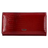 Velká dámská kožená lakovaná peněženka Wanda, červená