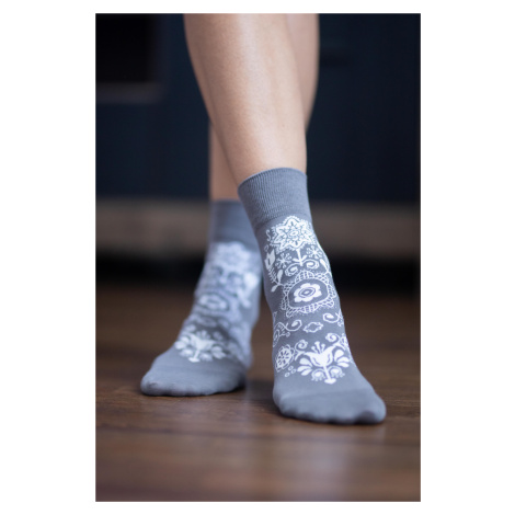Barefoot ponožky Folk - šedé Be Lenka