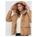 Světle hnědá dámská prošívaná zimní bunda s kapucí ONLY Sydney