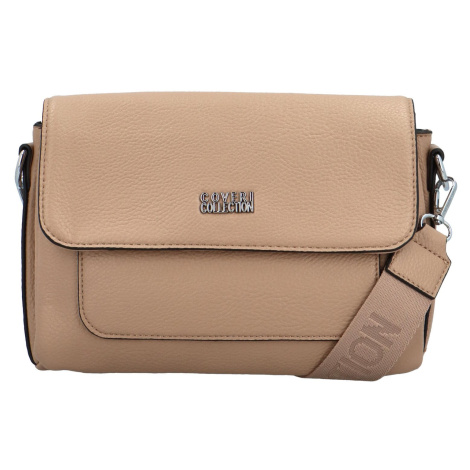 Trendy dámská koženková crossbody kabelka Tyera, taupe Coveri