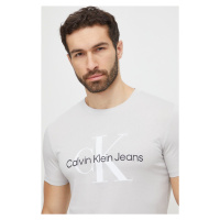 Bavlněné tričko Calvin Klein Jeans šedá barva, s potiskem, J30J320806