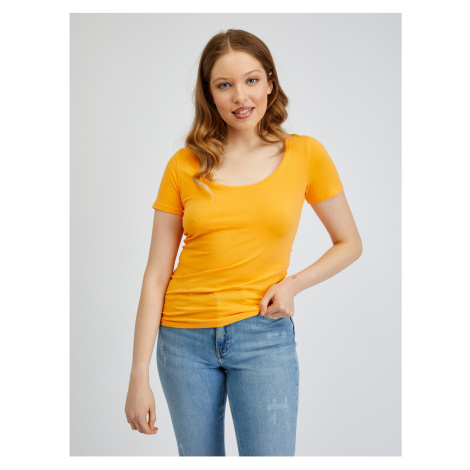 Oranžové dámské basic tričko ORSAY