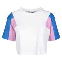 Ladies 3-Tone Short Oversize Tee - wht/brightblue/coolpink