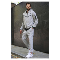 Madmext Graymelange Hooded Jogger Men's Tracksuit Set 5673