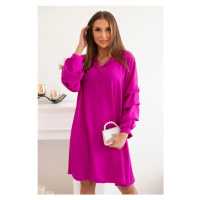 Oversize šaty s volánovými rukávy, fialová