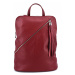 Dámský kožený batoh a kabelka v jednom /Arteddy - tmavě červená