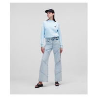 Džíny karl lagerfeld wide leg denim pants modrá