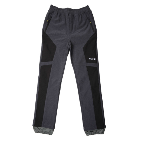 Chlapecké softshellové kalhoty, zateplené - Wolf B2394, šedá Barva: Šedá