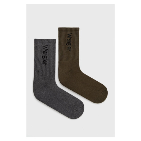 Ponožky Wrangler (2-pak) pánské, zelená barva