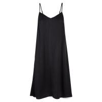 Urban Classics Ladies Viscose Satin Slip Dress Šaty černá