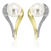 Diamantové náušnice s perlou 32265