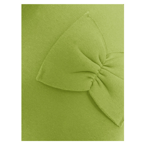 Teplá dámská mikina v limetkové barvě s mašlemi (23999) Made in Italy