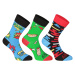3PACK veselé ponožky Styx vysoké vícebarevné (H955115453) XL