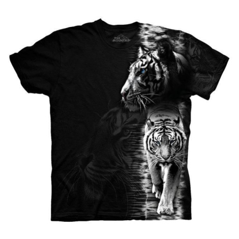 Pánské batikované triko The Mountain - Bílý Tygr - černé