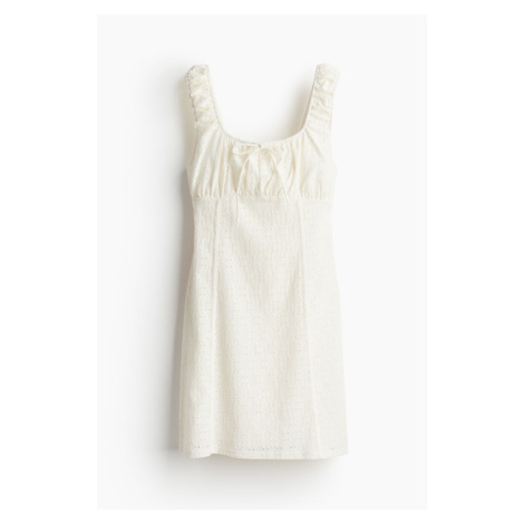 H & M - Žerzejové mini šaty v korzetovém stylu - bílá H&M