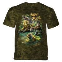 Pánské batikované triko The Mountain Big Cats Paradise- zelená